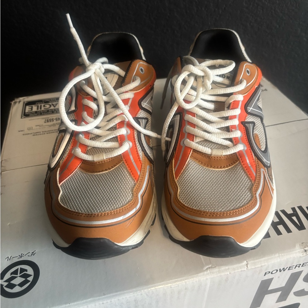 Dior Men's Orange and Brown Sneakers - Picture 2 of 5